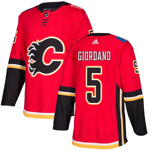 Adidas Flames #5 Mark Giordano Red Home Authentic Stitched NHL Jersey